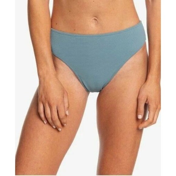 NEW Roxy Seas The Day Mid Waist Bikini Bottom SZ   L  Trooper - Picture 1 of 4